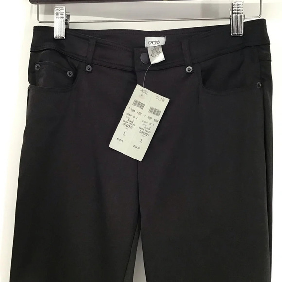 Cache Women’s Satin Pants Black Straight Leg Mid-Rise NWT Size 4 - Picture 3 of 10